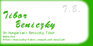 tibor beniczky business card